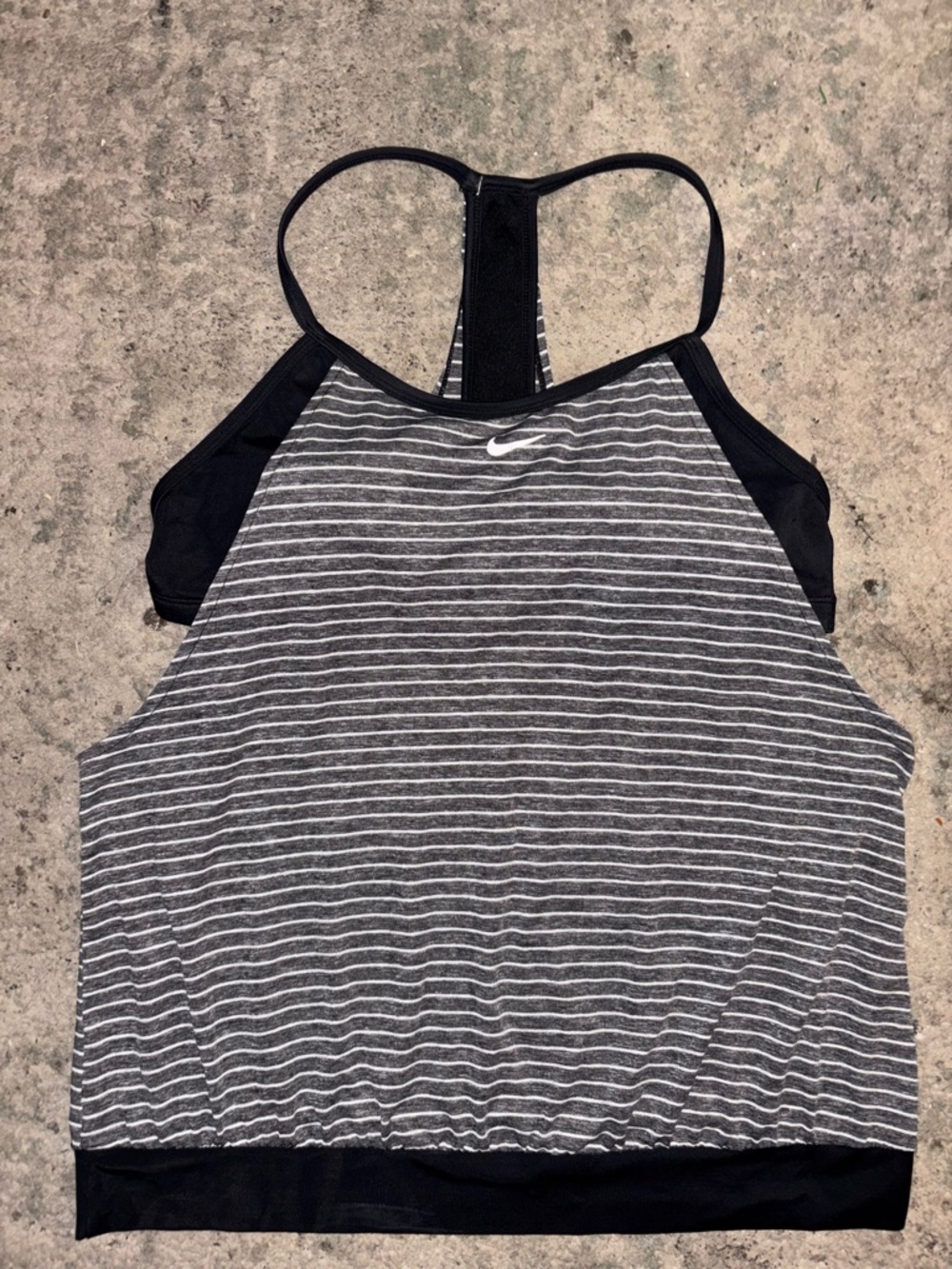 Nike Gray & Black Striped Racerback Tank